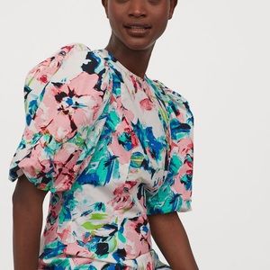 H&M Puff Sleeve Floral Dress